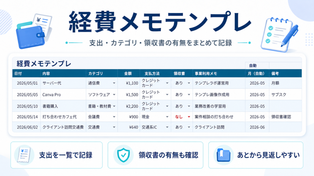 経費メモテンプレの画像